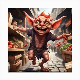 Troll In The Market 1 Canvas Print