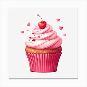 Valentine'S Day Cupcake Canvas Print