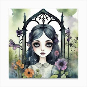 cute whimiscal gothic girl Canvas Print