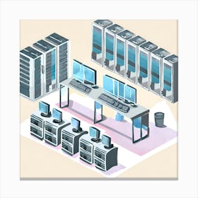 Computer Server Room Canvas Print