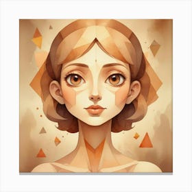 Girl With Triangles Canvas Print