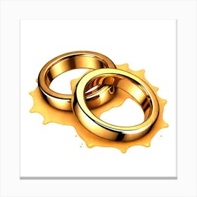 Gold Wedding Rings Canvas Print