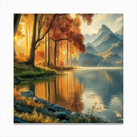 Sunset By The Lake 7 Canvas Print