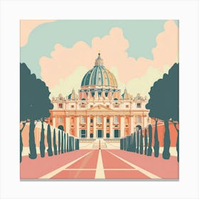 A Vatican City In Rome Minimal Illustration 1719920232 2 Canvas Print