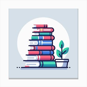 Books Design Collection Cartoon Reading Book Book Collection (16) Canvas Print