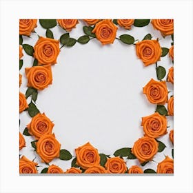 Orange Roses Frame 2 Canvas Print