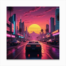 Neon Cityscape 1 Canvas Print