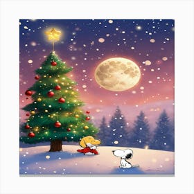 Christmas Snoopy Canvas Print