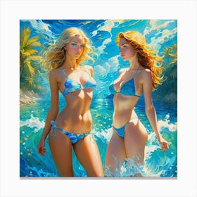 Two Girls In Bikinis sf Canvas Print