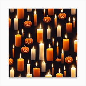 Halloween Candles Seamless Pattern 1 Canvas Print