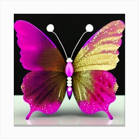 Pink And Gold Butterfly Canvas Print