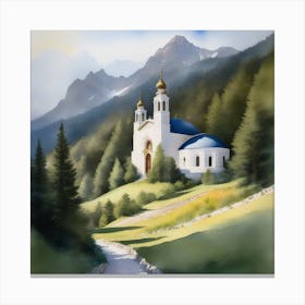 Church In The Mountains Canvas Print
