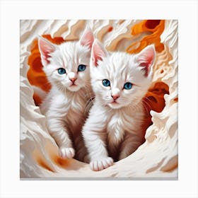 White Kittens Canvas Print