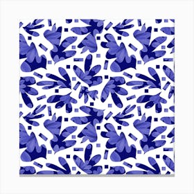 Floral Galore Navy Blue Marks Canvas Print