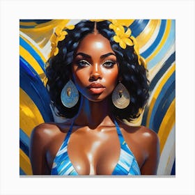 African Woman In Bikini Canvas Print