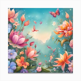 Lotus Flower Background Canvas Print