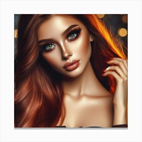 Beautiful Woman With Red Hair Canvas Print