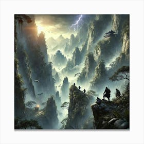 A Dramatic Scene Showing The Challenges Of Discove Canvas Print