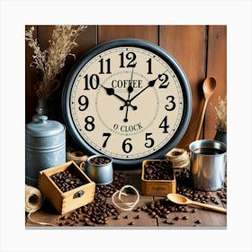 Coffee Clock 2 Canvas Print