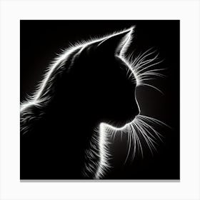 Silhouette Of A Cat Canvas Print