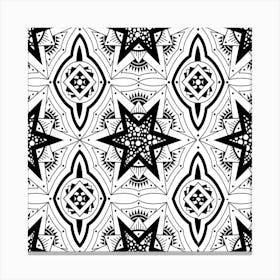 Black and White Geometric Pattern Canvas Print