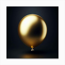 Gold Balloon On Black Background 1 Canvas Print
