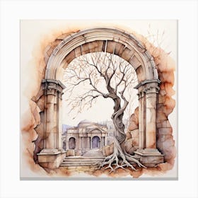 Tree In The Archway Canvas Print