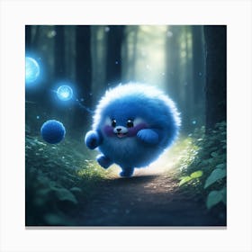 Blue Hedgehog In The Forest Canvas Print