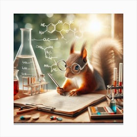 Squirrel In A Lab Canvas Print
