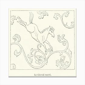 Sacred Horse Illustration, Albert Racine Canvas Print