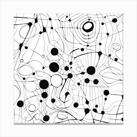 Doodles In Black And White Line Art 5 Canvas Print