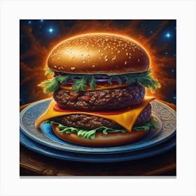 Burger On A Plate 67 Canvas Print