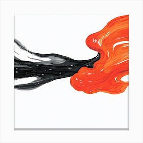 Black And Orange Smoke Canvas Print