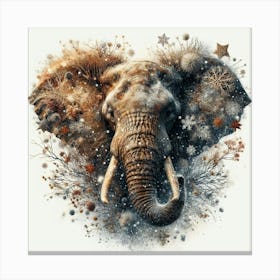 Elephant In The Snow 2 Canvas Print