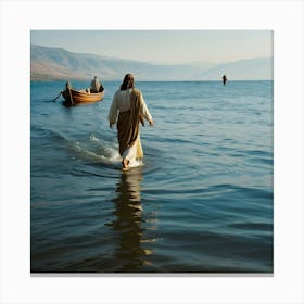 Jesus In The Sea Of Galilee Canvas Print