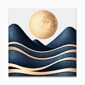 Moon And Waves 26 Canvas Print