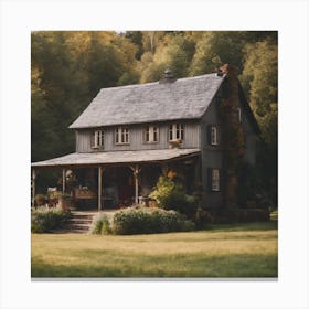 Farmhouse In The Woods Canvas Print