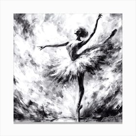 Ballet Dance - Black And White Ballerina Canvas Print