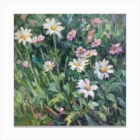 Daisies In The Garden Canvas Print