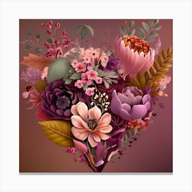 Love By Flowers Canvas Print