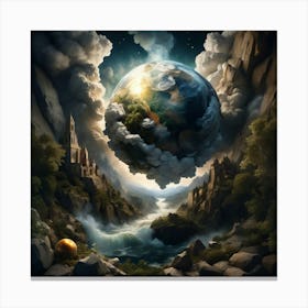 Earth In The Clouds Canvas Print