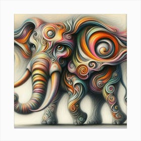 Colorful Elephant in surrealistic form Canvas Print