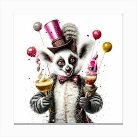 Lemur Party Canvas Print