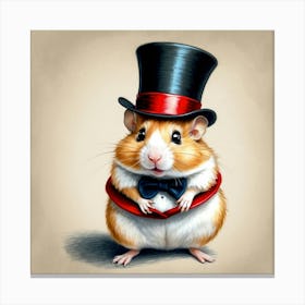 Hamster In Top Hat 8 Canvas Print