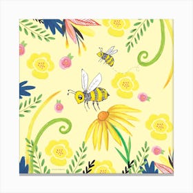 Buzzy Bee Square Canvas Print