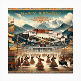 Happy Birthday Tibet 1 Canvas Print
