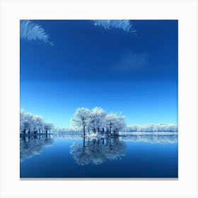 Lake In Winter Canvas Print