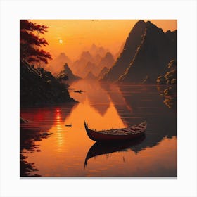 Sunset In The Mountains Canvas Print