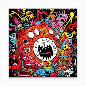 Doodle Monsters Canvas Print