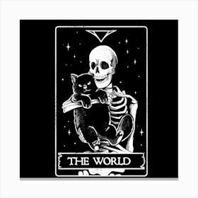 The World - Death Skull Cat Gift 1 Canvas Print
